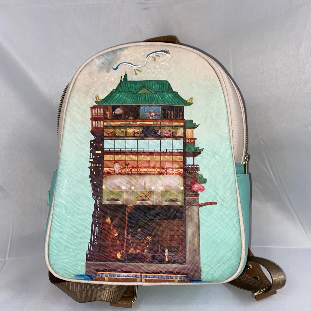 Loungefly Studio Ghibli Spirited Away Bathhouse Mini Backpack Haku Chihiro - Picture 14 of 16